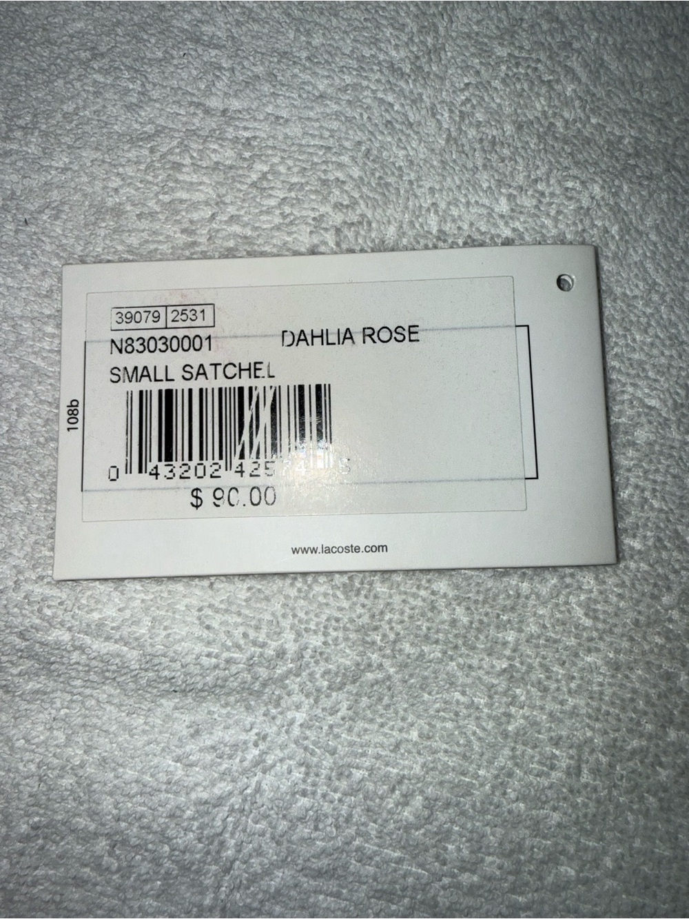 Lacoste Dahlia Rose Small Satchel Crossbody Bag With Snap front Closure - Picture 5 of 5